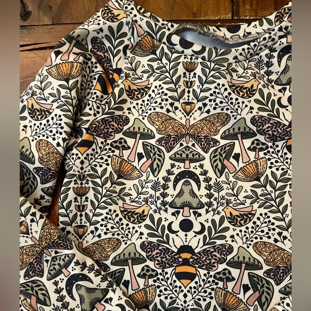 Baby Girl Toddler Swim Shirt Boho sz 12-24 months Floral Woodland Rashguard
